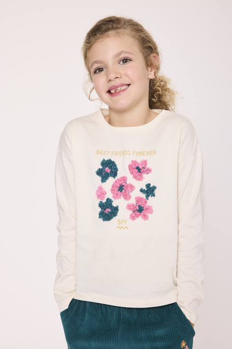 Fille-T-shirt, sous-pull-T-shirt manches longues 100% coton fille