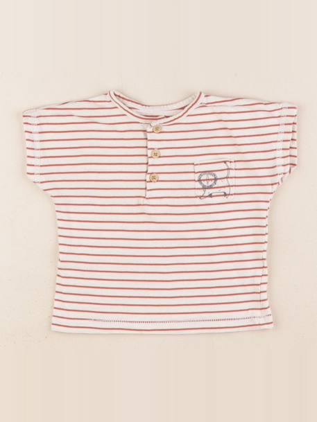 Tee-shirt - 6 mois Beige, rouge 1 - vertbaudet enfant 