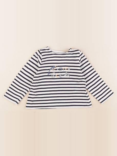 Tee-shirt - 12 mois Blanc, bleu 1 - vertbaudet enfant 