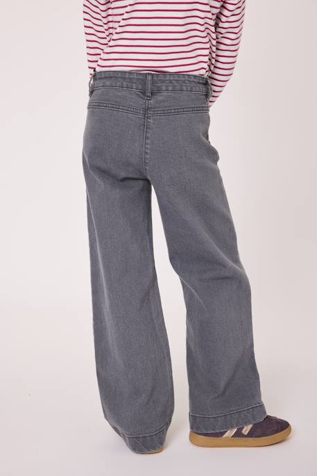 Jean fille Denim gris 3 - vertbaudet enfant 