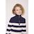 Robe manches longues fille Fond indigo raye blanc casse 5 - vertbaudet enfant 