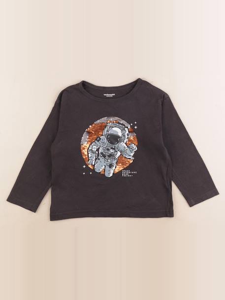 Tee-shirt - 4 ans Gris, noir 1 - vertbaudet enfant 