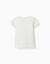 T-shirt en coton avec imprimé et ourlet à volants Blanc+Bleu foncé+Rose clair 2 - vertbaudet enfant 