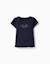 T-shirt en coton avec imprimé et ourlet à volants Blanc+Bleu foncé+Rose clair 4 - vertbaudet enfant 