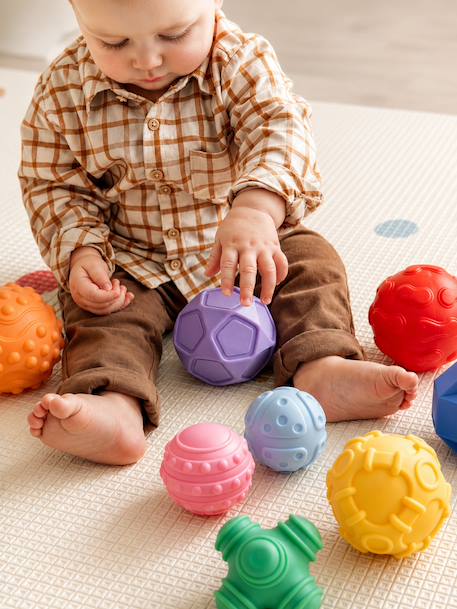 Lot de 8 balles sensorielles jaune+multicolore 2 - vertbaudet enfant 