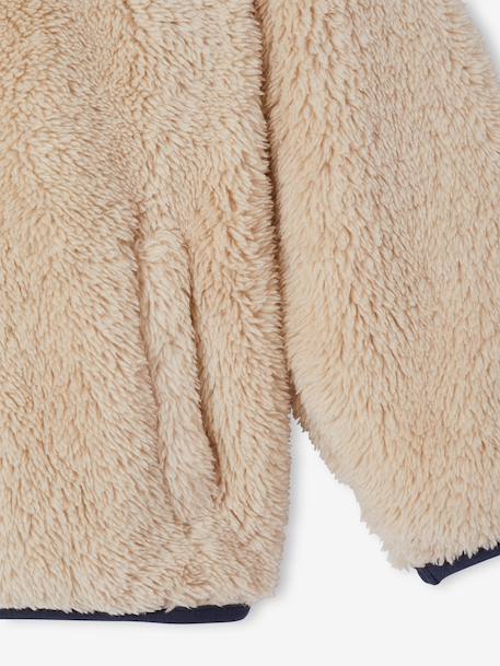 Sweat polaire à capuche garçon blanc 4 - vertbaudet enfant 