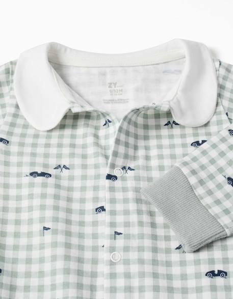 Dors-bien en coton à motif vichy Vert clair 3 - vertbaudet enfant 