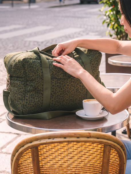 Sac à langer CATALINA 48 h beige imprimé+ficelle+kaki 18 - vertbaudet enfant 