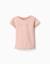T-shirt en coton avec imprimé et ourlet à volants Blanc+Bleu foncé+Rose clair 7 - vertbaudet enfant 