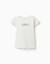 T-shirt en coton avec imprimé et ourlet à volants Blanc+Bleu foncé+Rose clair 1 - vertbaudet enfant 