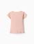 T-shirt en coton avec imprimé et ourlet à volants Blanc+Bleu foncé+Rose clair 8 - vertbaudet enfant 
