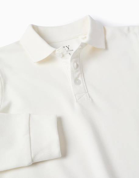 Polo à manches longues en coton Blanc+Bleu foncé+Vert foncé 4 - vertbaudet enfant 