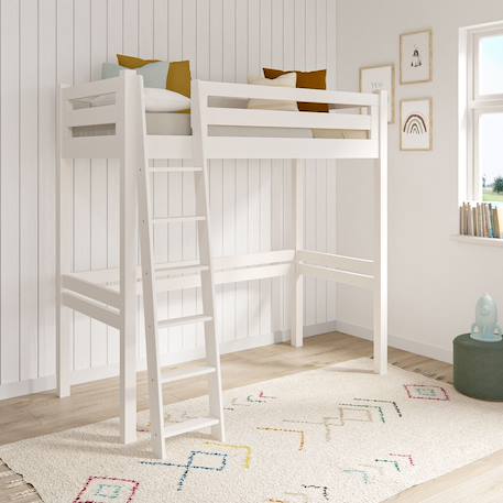 Lit mezzanine 1 place bois massif orsai Blanc 1 - vertbaudet enfant 