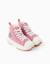Baskets montantes matelassées avec imprimé stitch Rose foncé 3 - vertbaudet enfant 