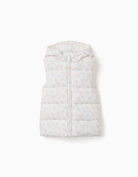 Doudoune sans manches avec motif floral Blanc 2 - vertbaudet enfant 