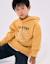 Sweat en coton peigné à capuche avec imprimé Blanc+Jaune+Marron 5 - vertbaudet enfant 
