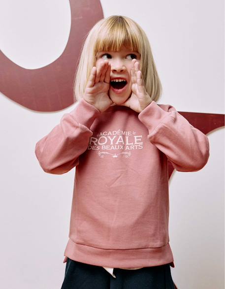 Fille-Pull, gilet, sweat-Sweat avec imprimé en relief arts