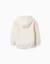 Sweat en coton peigné à capuche avec imprimé Blanc+Jaune+Marron 3 - vertbaudet enfant 