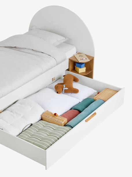Lit enfant 90x190cm avec rangements + table de chevet réversible Japi blanc 8 - vertbaudet enfant 