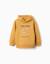 Sweat en coton peigné à capuche avec imprimé Blanc+Jaune+Marron 6 - vertbaudet enfant 