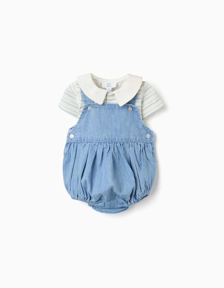 Bébé-Ensemble-Ensemble body à rayures et barboteuse en jean