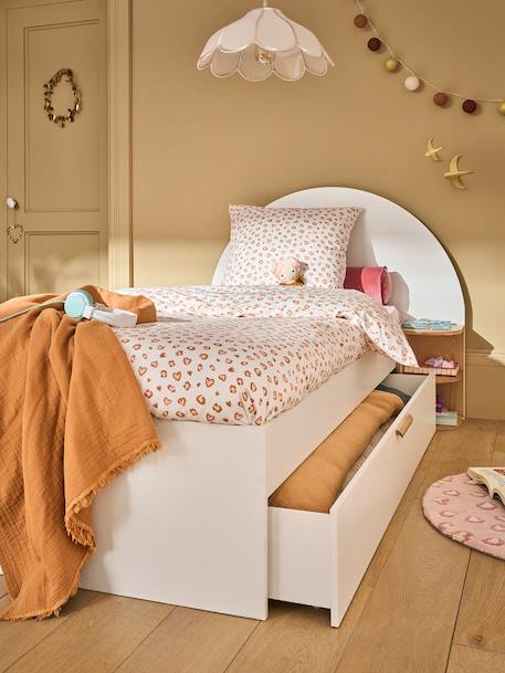 Lit enfant 90x190cm avec rangements + table de chevet réversible Japi blanc 9 - vertbaudet enfant 