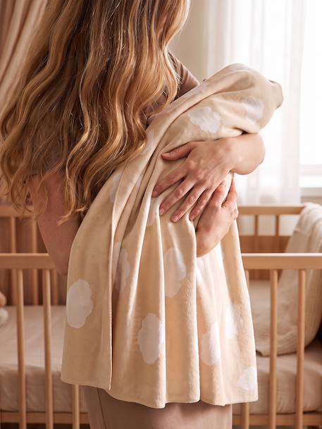Couverture bébé en coton NUAGES beige 1 - vertbaudet enfant 