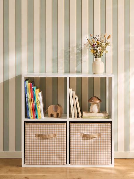 Lot de 2 bacs de rangement en coton moka 1 - vertbaudet enfant 