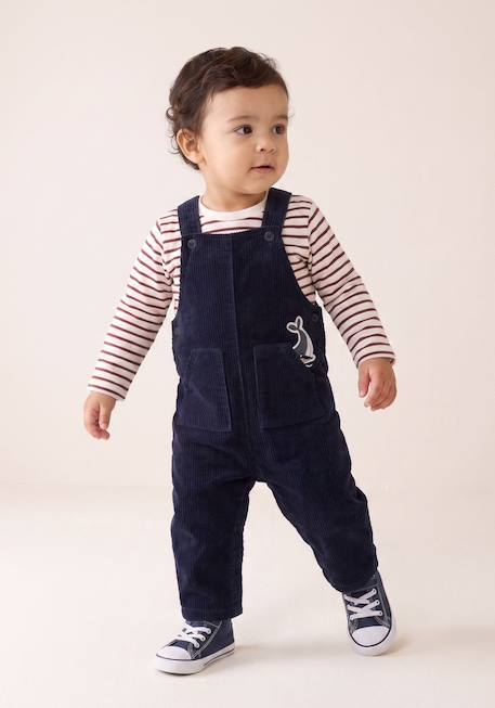 Ensemble salopette + haut bébé garçon Indigo 1 - vertbaudet enfant 