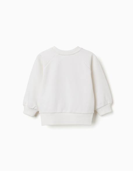 Sweat avec imprimé floral en relief Blanc+Rose 3 - vertbaudet enfant 