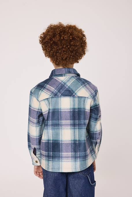 Veste polaire à capuche garçon Carreaux vert 2 - vertbaudet enfant 