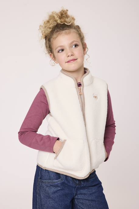 Veste sans manches fille Blanc casse 1 - vertbaudet enfant 