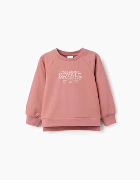 Sweat avec imprimé en relief arts Blanc+Bleu foncé+Rose 8 - vertbaudet enfant 