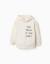Sweat en coton peigné à capuche avec imprimé Blanc+Jaune+Marron 2 - vertbaudet enfant 