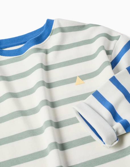T-shirt en coton à manches longues à rayures Vert 4 - vertbaudet enfant 