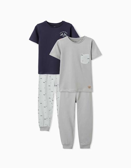Garçon-Pyjama, surpyjama-Lot de 2 pyjamas à manches courtes en coton avec imprimés voitures
