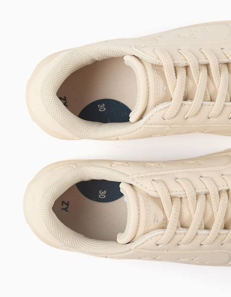 Baskets avec nœuds en relief et lacets élastiques Beige 4 - vertbaudet enfant 