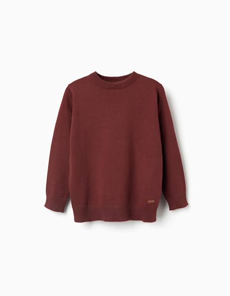 Pull en maille avec extrémités côtelées Bleu foncé+Marron 6 - vertbaudet enfant 