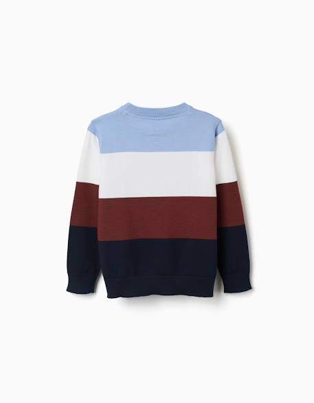 Pull en maille à blocs de couleur Bleu clair 4 - vertbaudet enfant 