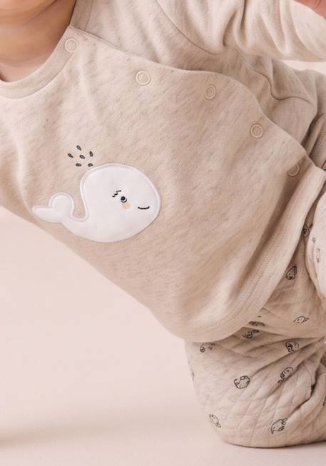 Ensemble pantalon + haut bébé Beige chine 2 - vertbaudet enfant 