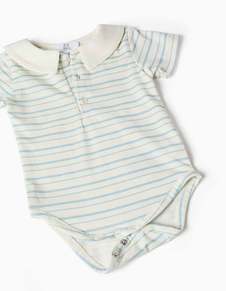 Ensemble body à rayures et barboteuse en jean Bleu 3 - vertbaudet enfant 