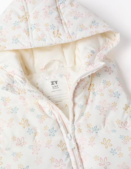 Doudoune sans manches avec motif floral Blanc 4 - vertbaudet enfant 