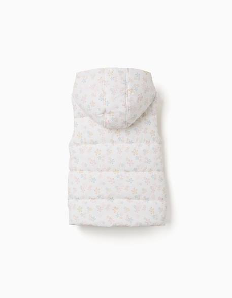 Doudoune sans manches avec motif floral Blanc 3 - vertbaudet enfant 