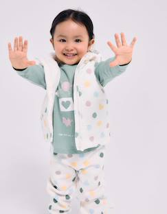 Bébé-Manteau, combipilote, nid d'ange-Manteau-Doudoune sans manches avec capuche et motif cœurs et pois