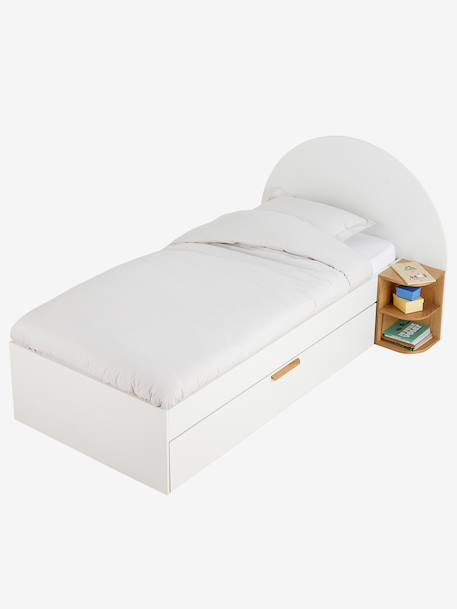 Lit enfant 90x190cm avec rangements + table de chevet réversible Japi blanc 6 - vertbaudet enfant 
