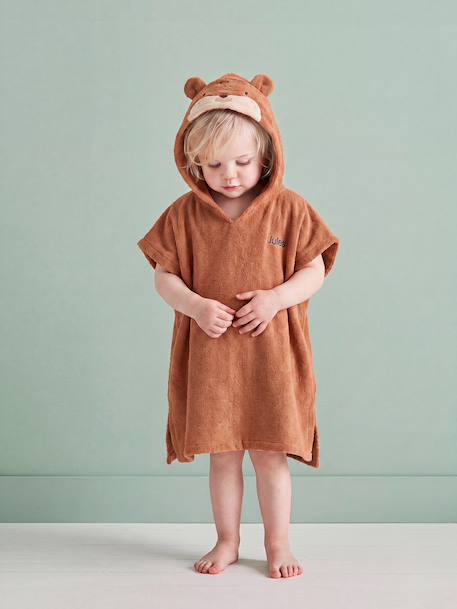 Poncho bébé en éponge hérisson rouille 1 - vertbaudet enfant 