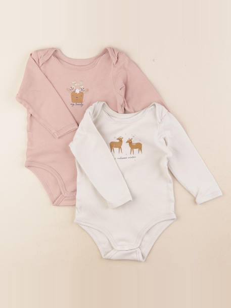 Lot de 2 bodies en coton - 18 mois Rose 1 - vertbaudet enfant 