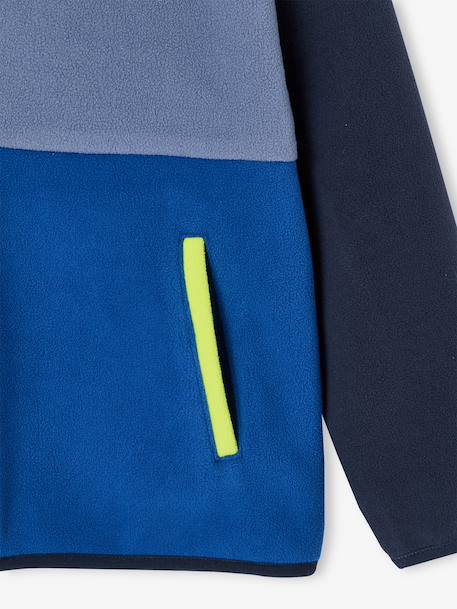 Sweat polaire garçon manches longues bleu+vert 5 - vertbaudet enfant 