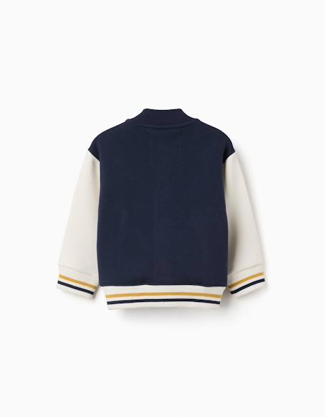 Blouson bomber en coton peigné avec imprimé Bleu foncé 3 - vertbaudet enfant 