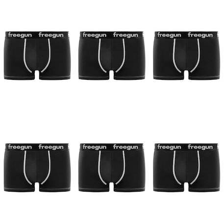 Lot de 6 boxers  en coton uni Noir 4 - vertbaudet enfant 